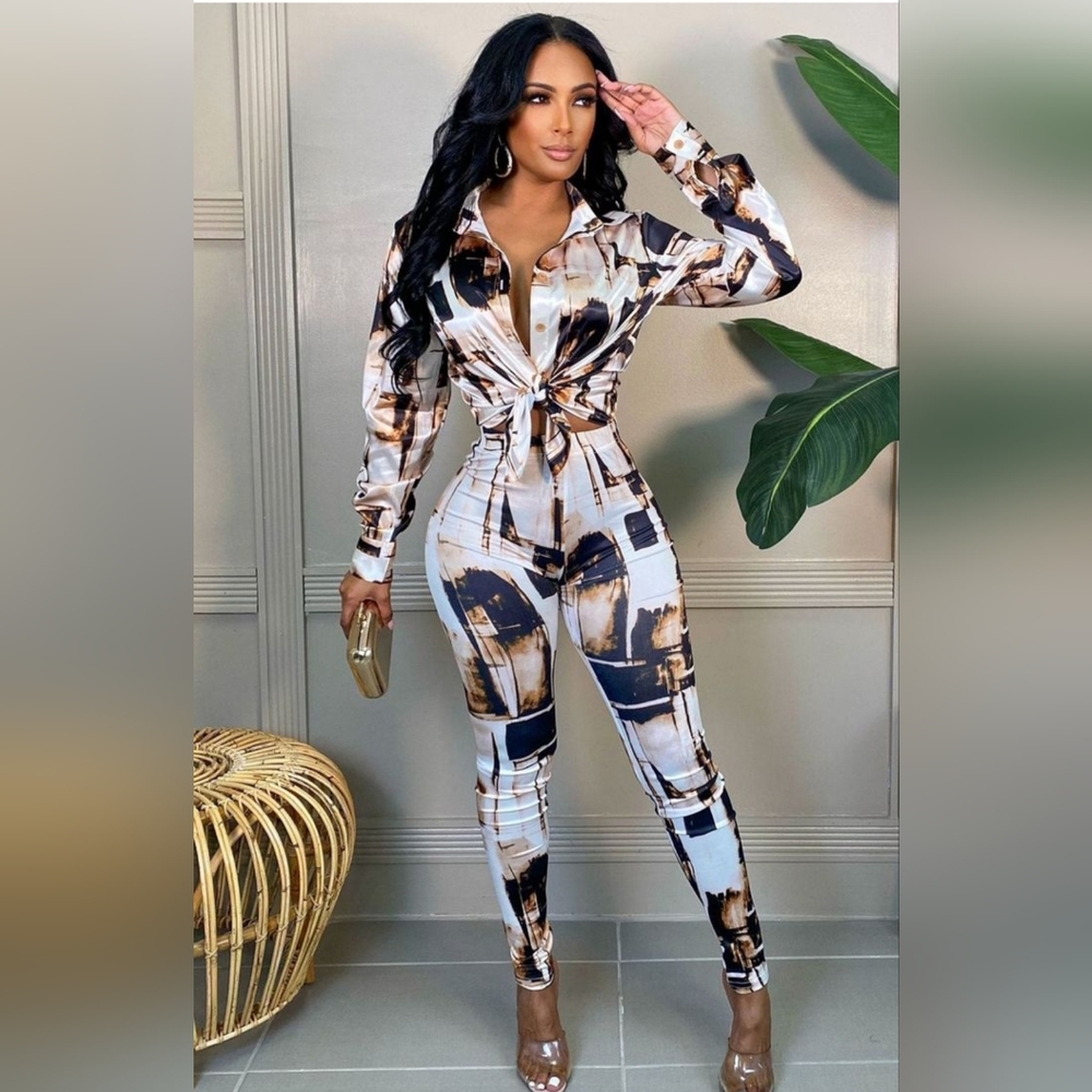 Silk pant set